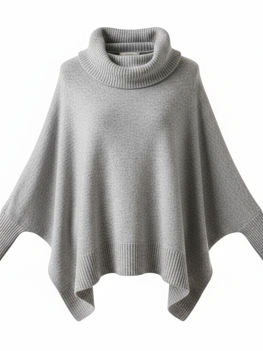 Aravon Light Grey Turtleneck Poncho Sweater